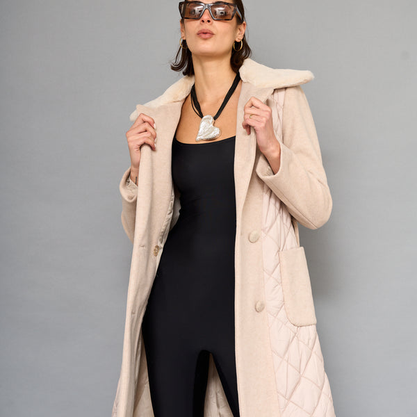 Abrigo Piel Beige