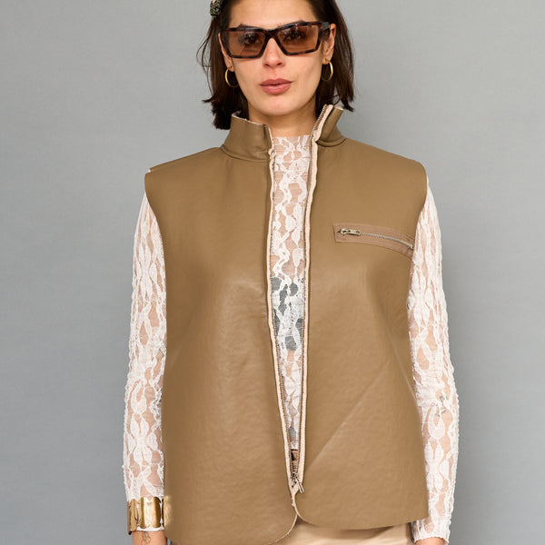 Gilet Gamuza Café