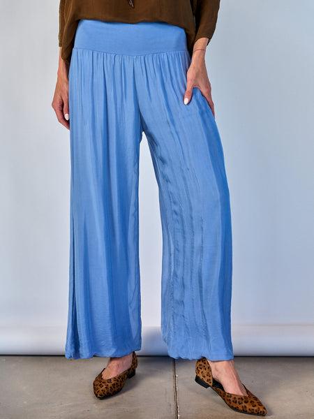Pantalón Seda Azul