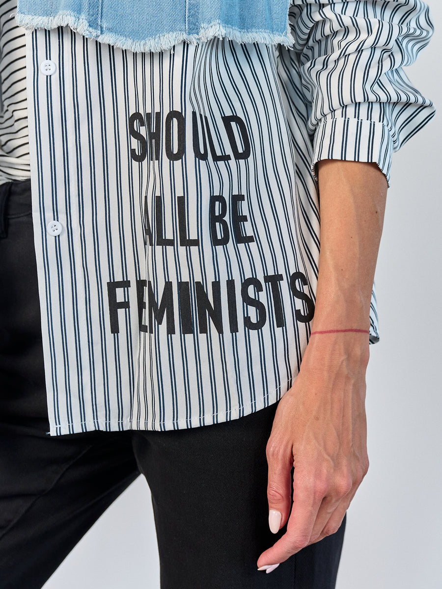 Blusa Jeans Listada