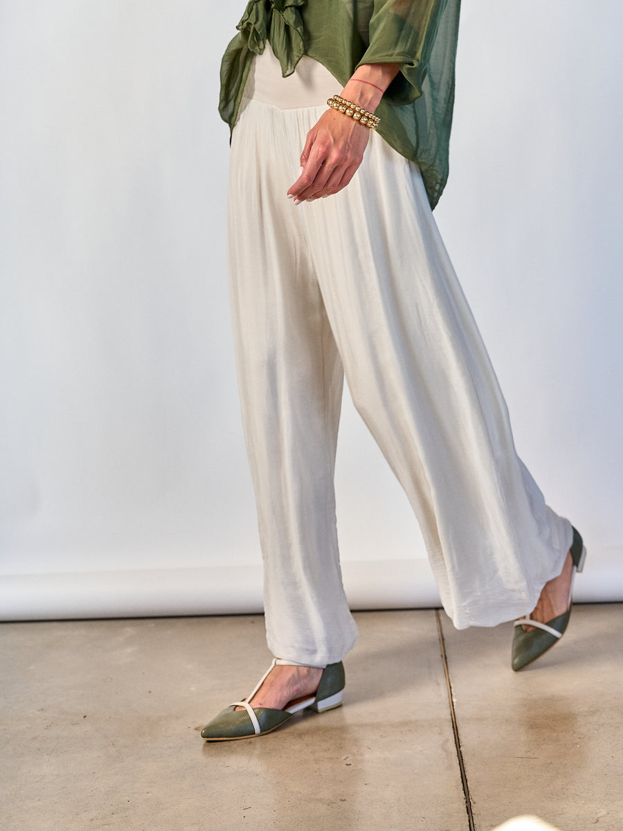 Pantalón Seda Marfil