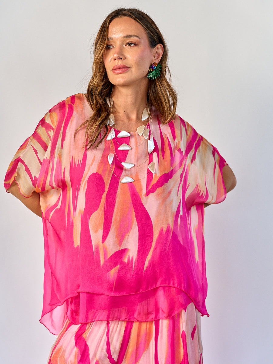 Blusa Fantasía Fucsia