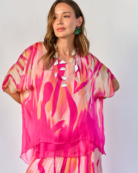 Blusa Fantasía Fucsia