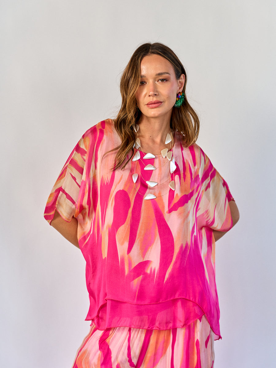 Blusa Fantasía Fucsia