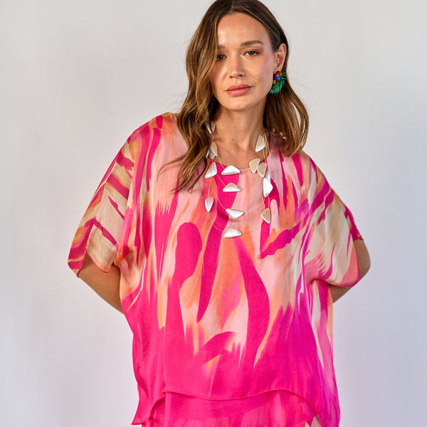 Blusa Fantasía Fucsia