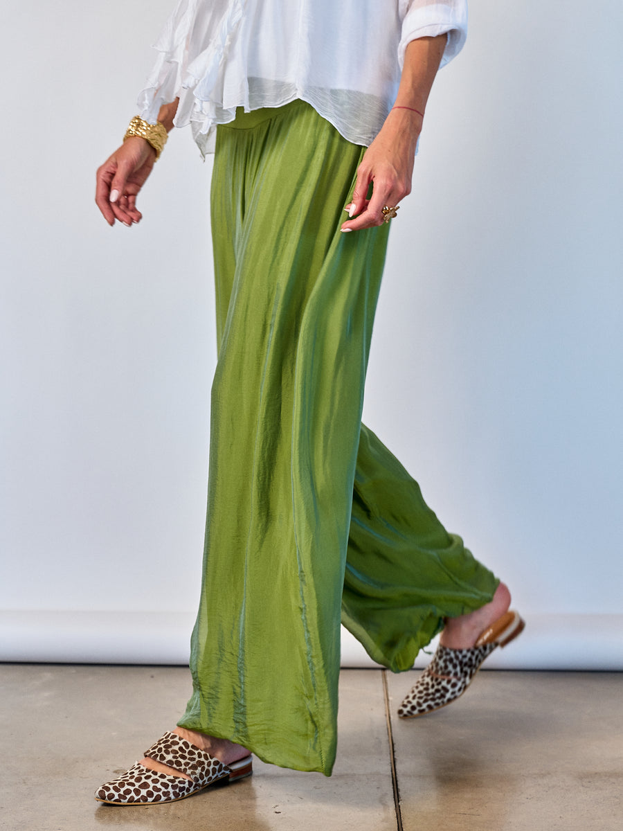 Pantalón Seda Verde