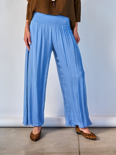Pantalón Seda Azul