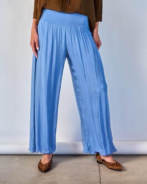 Pantalón Seda Azul