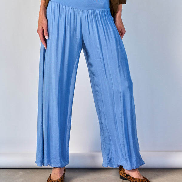 Pantalón Seda Azul