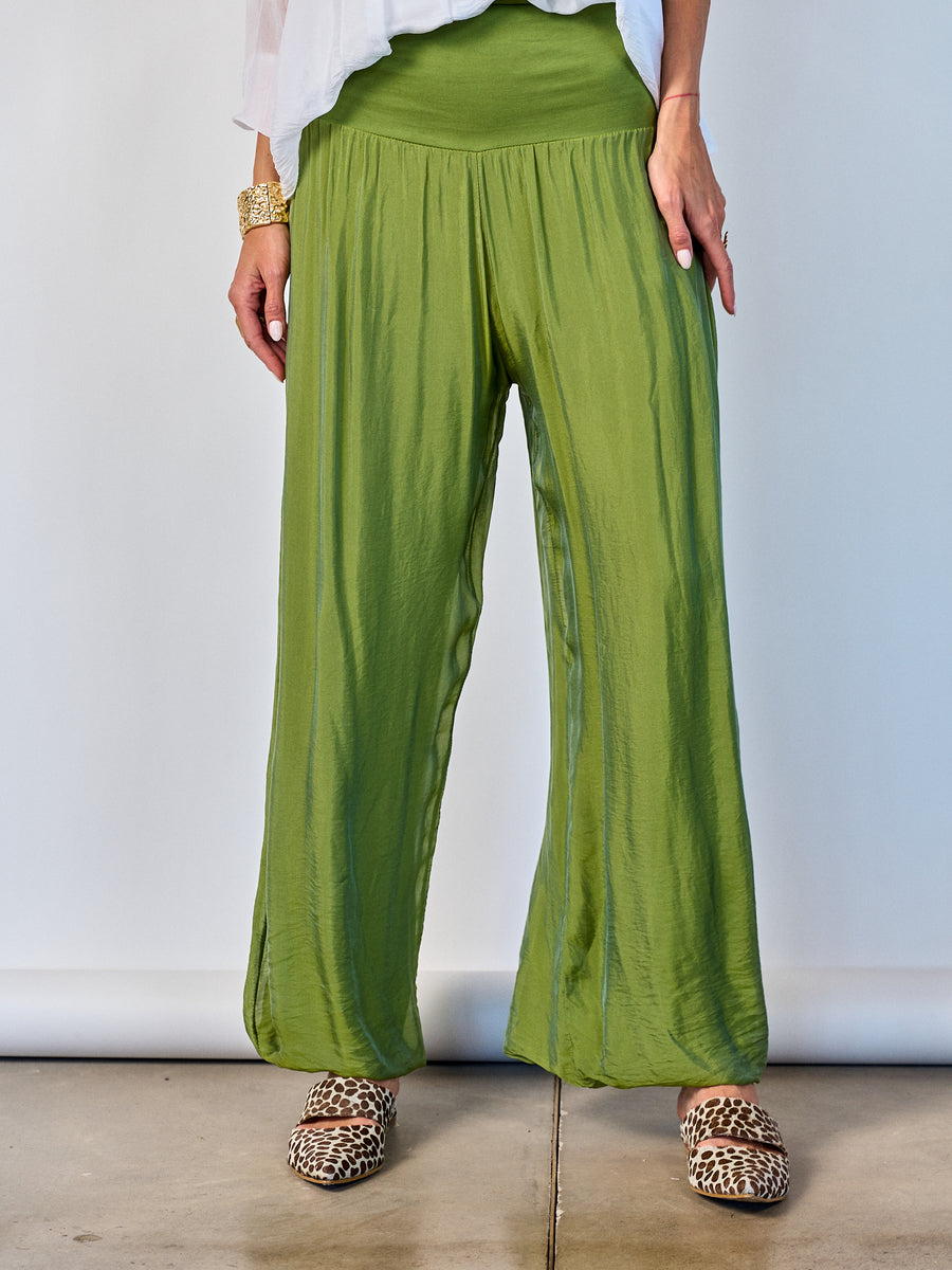 Pantalón Seda Verde