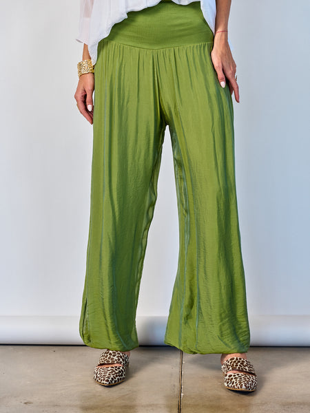 Pantalón Seda Verde
