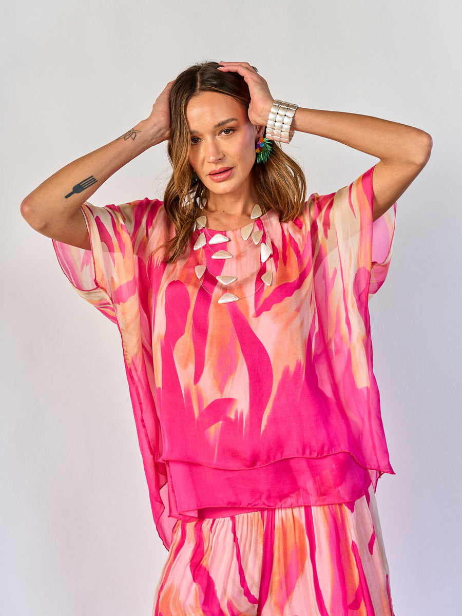 Blusa Fantasía Fucsia