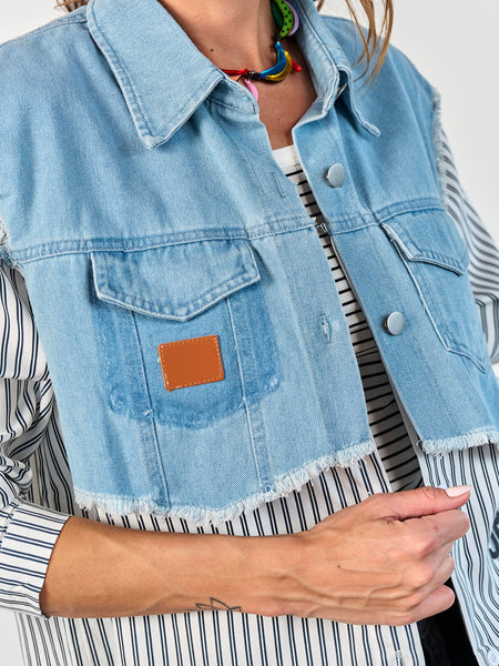 Blusa Jeans Listada