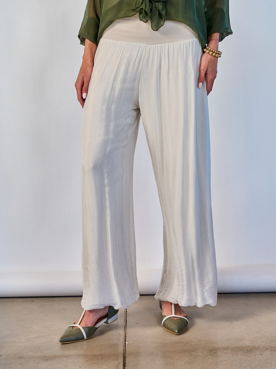 Pantalón Seda Marfil