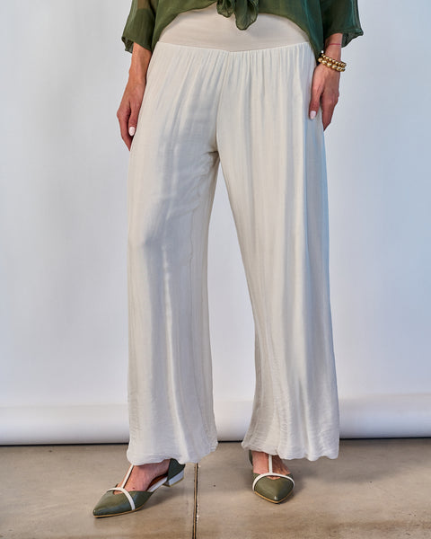 Pantalón Seda Marfil