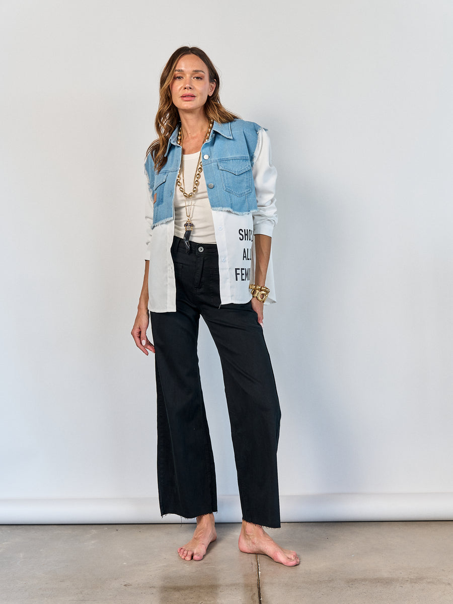 Blusa Jeans Blanca