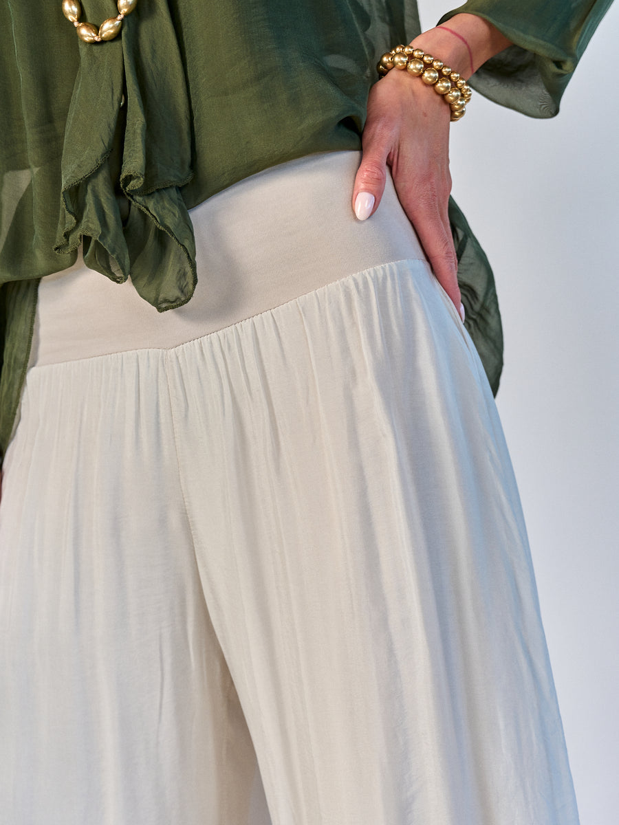 Pantalón Seda Marfil