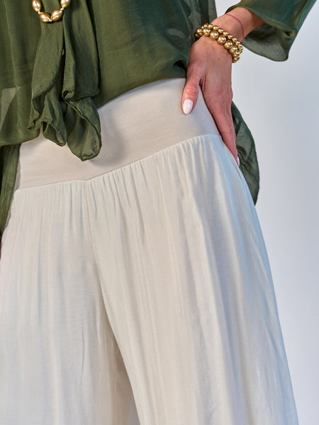 Pantalón Seda Marfil