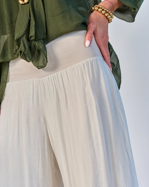 Pantalón Seda Marfil