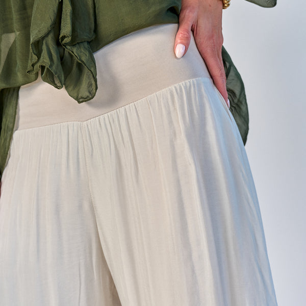Pantalón Seda Marfil