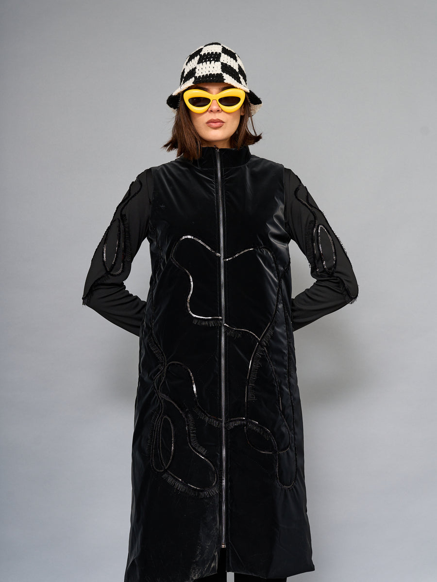 Parka Aplicación Negra