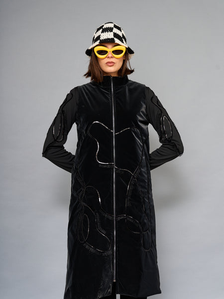 Parka Aplicación Negra