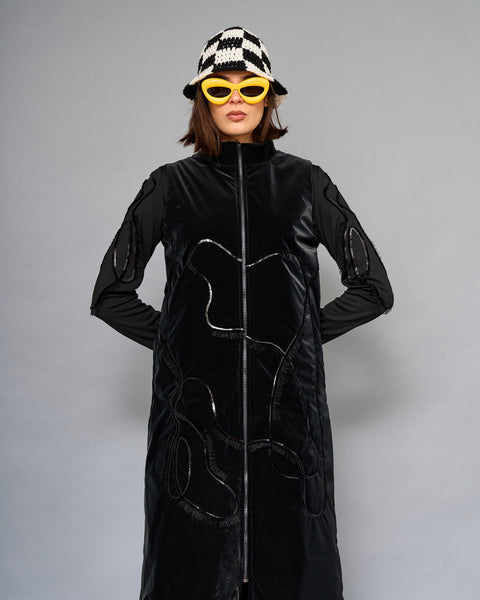 Parka Aplicación Negra