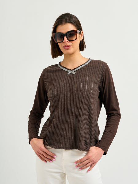 Polera Algodón Cafe