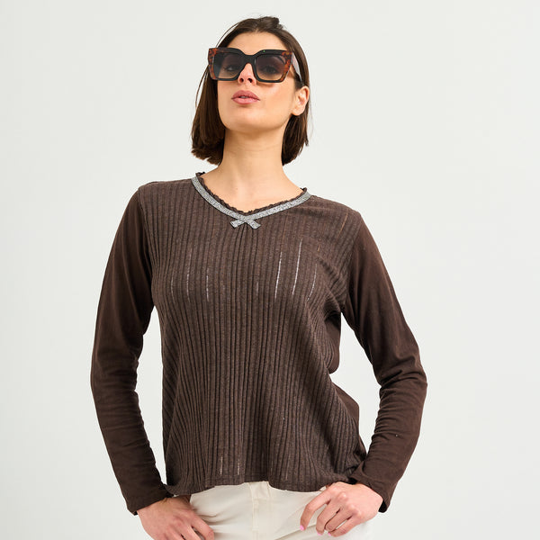 Polera Algodón Cafe
