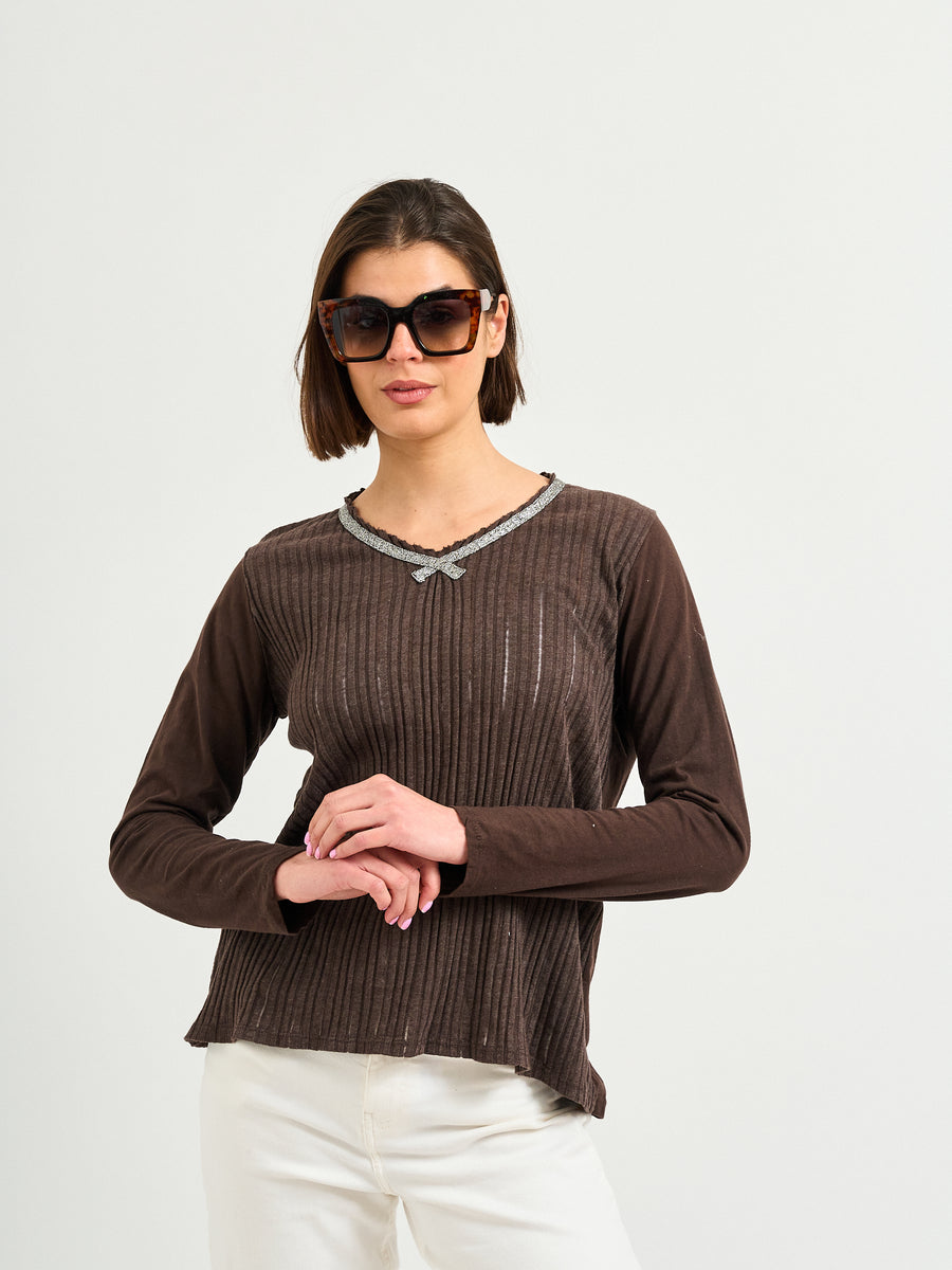 Polera Algodón Cafe