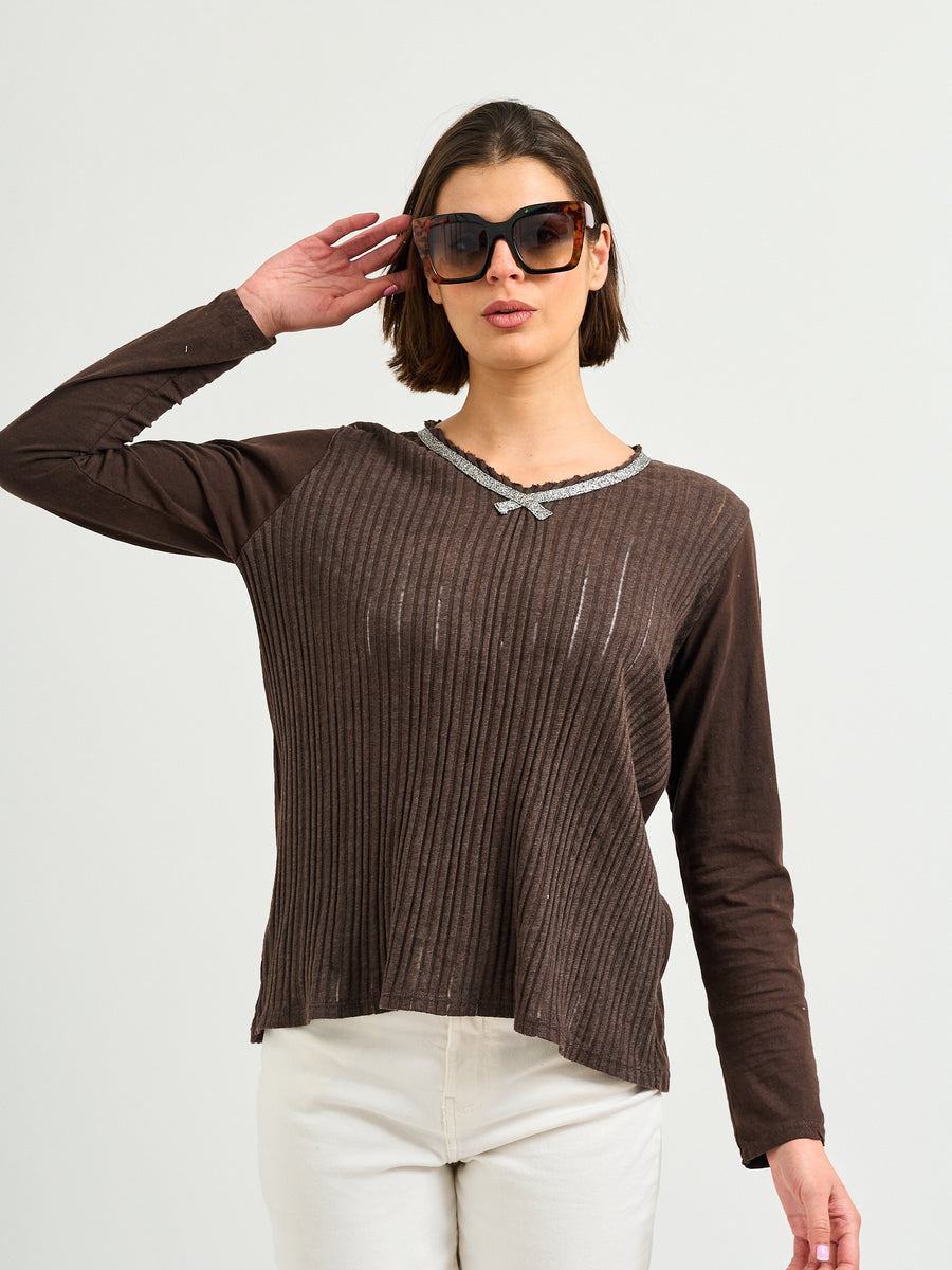 Polera Algodón Cafe