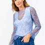 Polera Encaje Skyblue