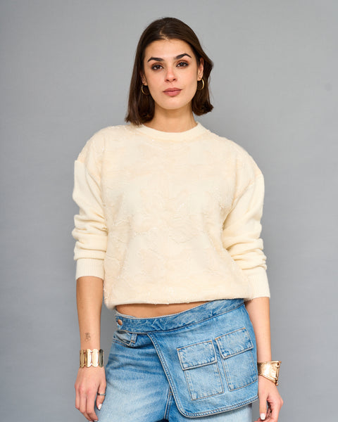 Sweater Floral Beige