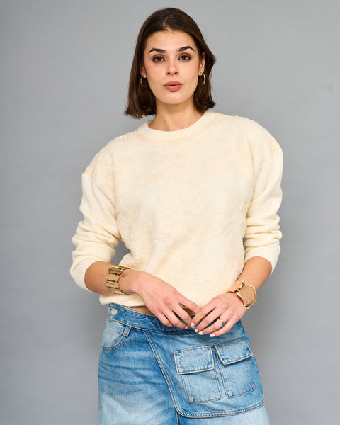 Sweater Floral Beige