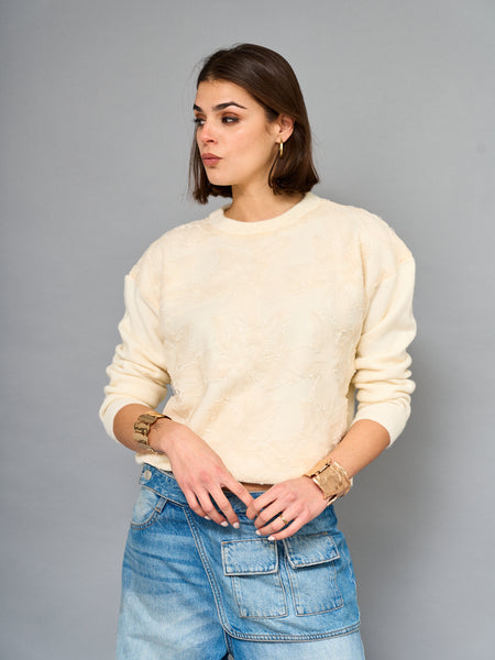 Sweater Floral Beige