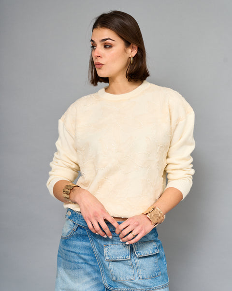 Sweater Floral Beige