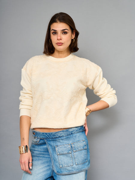 Sweater Floral Beige