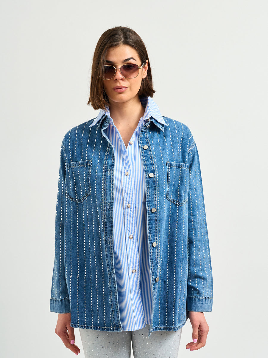 Chaqueta Jeans Brillos