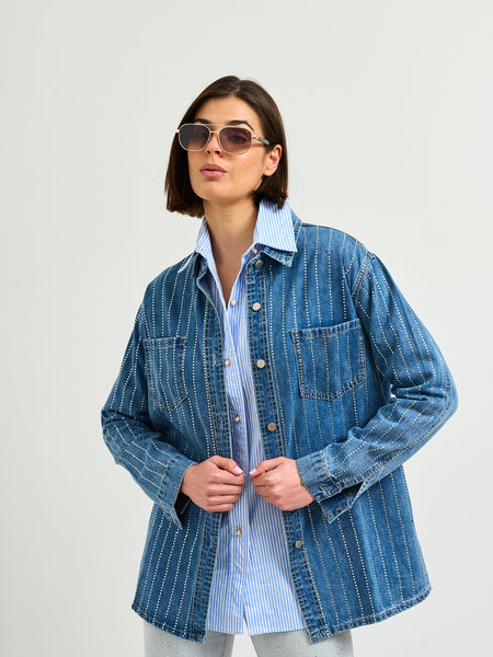 Chaqueta Jeans Brillos