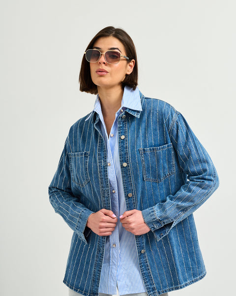 Chaqueta Jeans Brillos