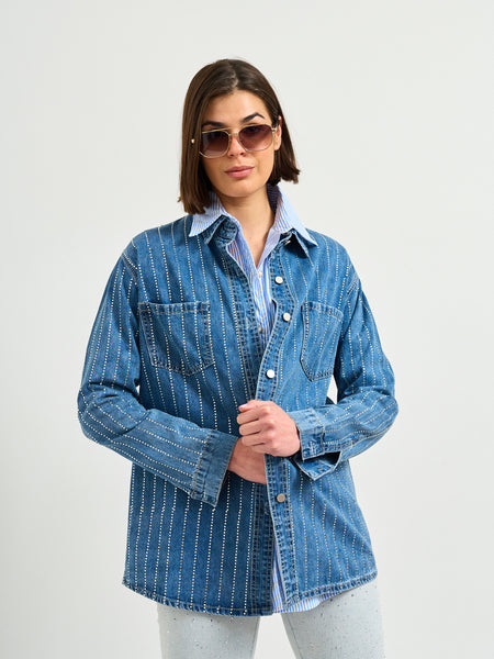Chaqueta Jeans Brillos