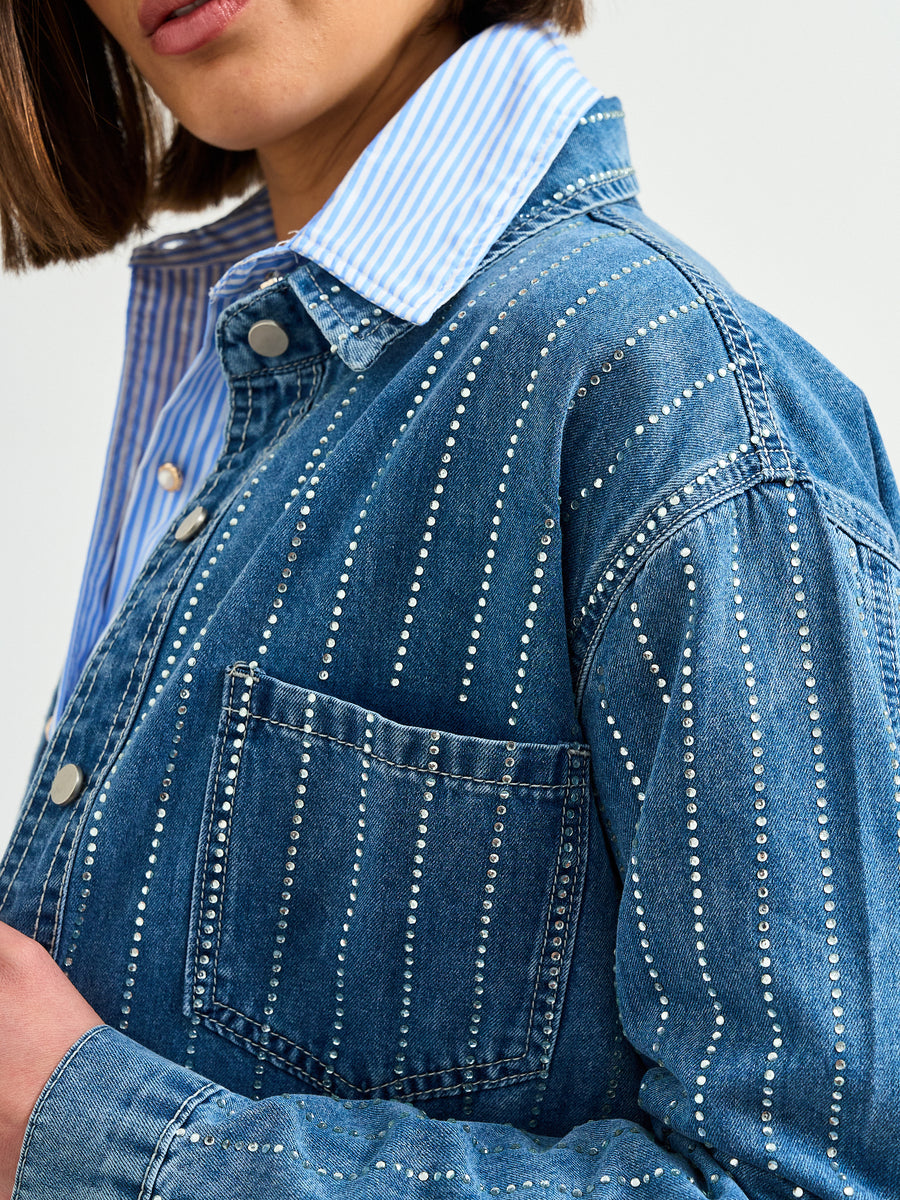 Chaqueta Jeans Brillos