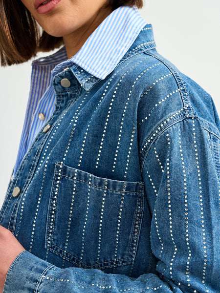 Chaqueta Jeans Brillos