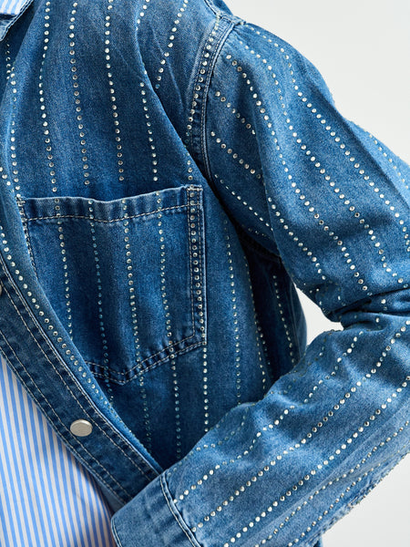 Chaqueta Jeans Brillos