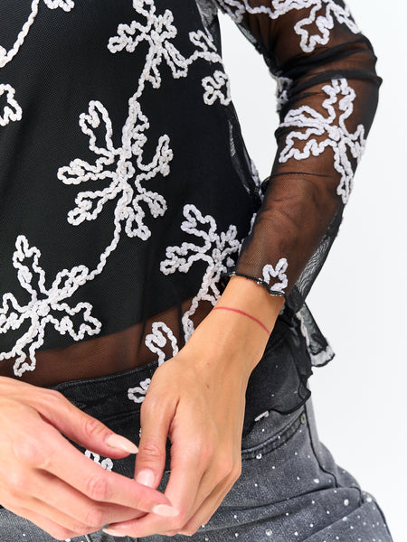 Polera Encaje Flor