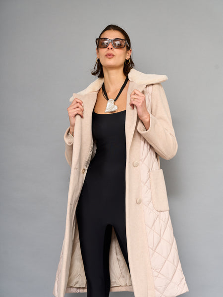 Abrigo Piel Beige