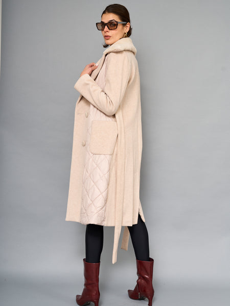 Abrigo Piel Beige