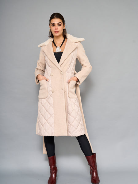 Abrigo Piel Beige