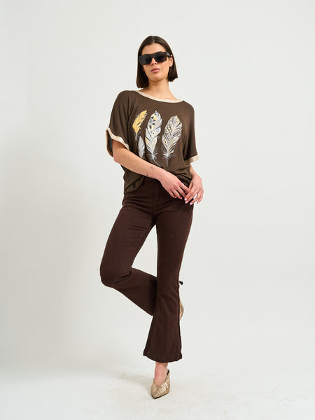 Polera Lino Marron