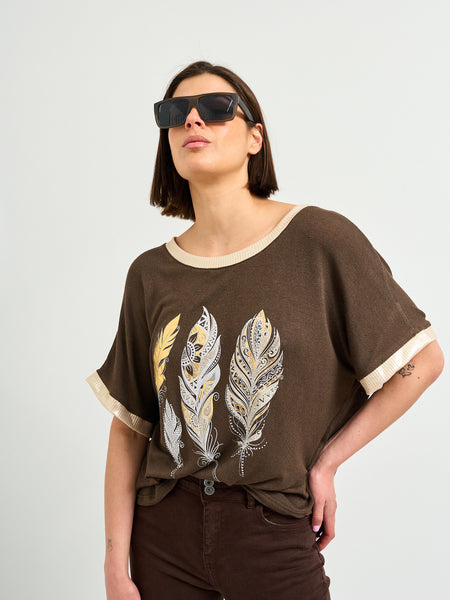 Polera Lino Marron